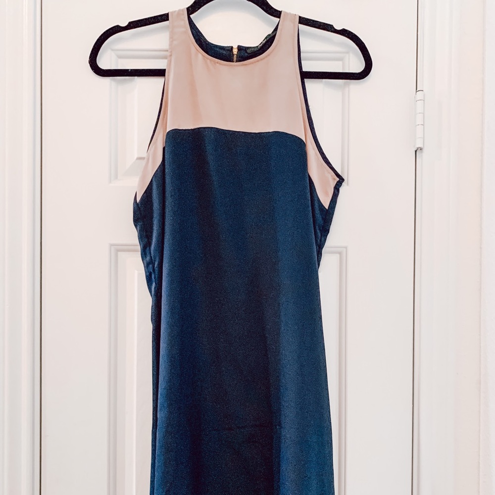 Navy/tan tunic dress